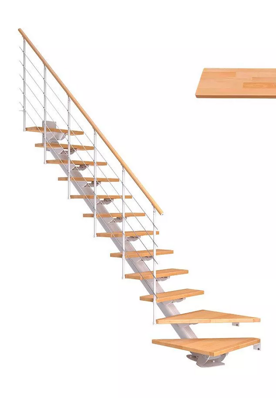 DOLLE SYDNEY - modulové schody 1/4 zat. do 292 cm, zábradlí CLASSIC III